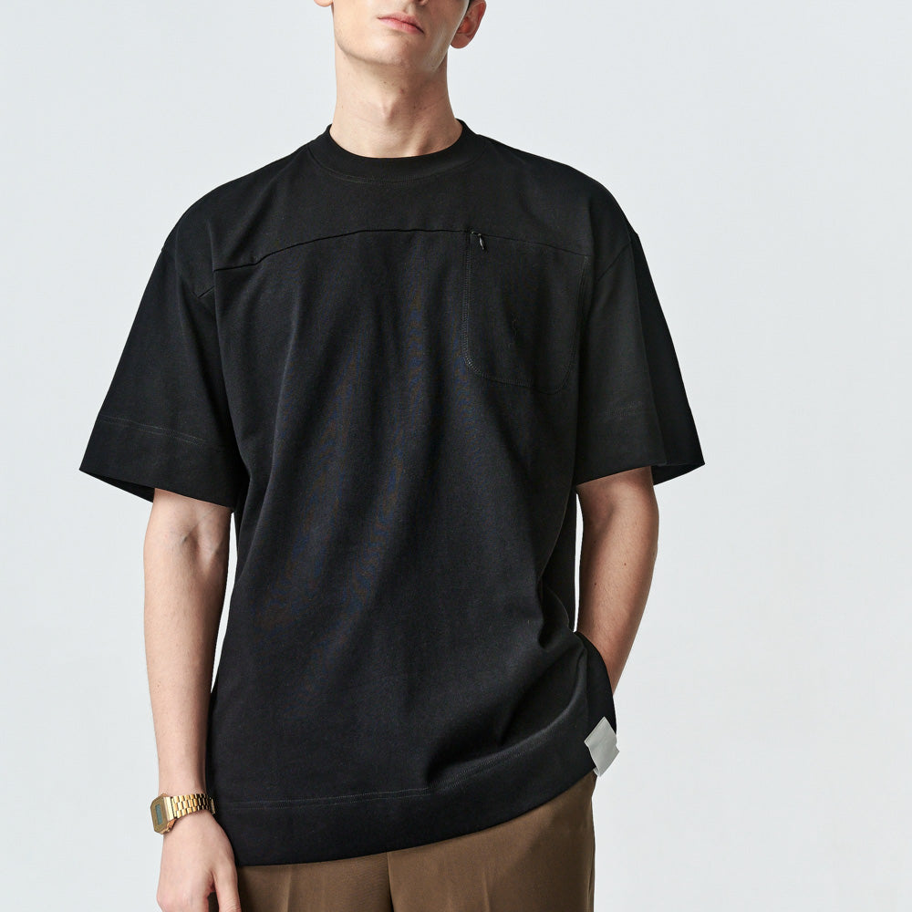 ARVOpm 黑色剪接線口袋短袖T-shirt｜商品圖 4