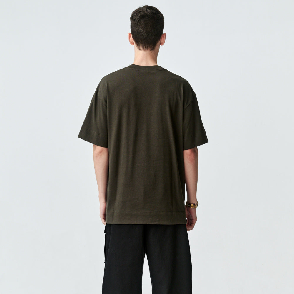 ARVOpm 灰卡其剪接線口袋短袖T-shirt｜商品圖 3