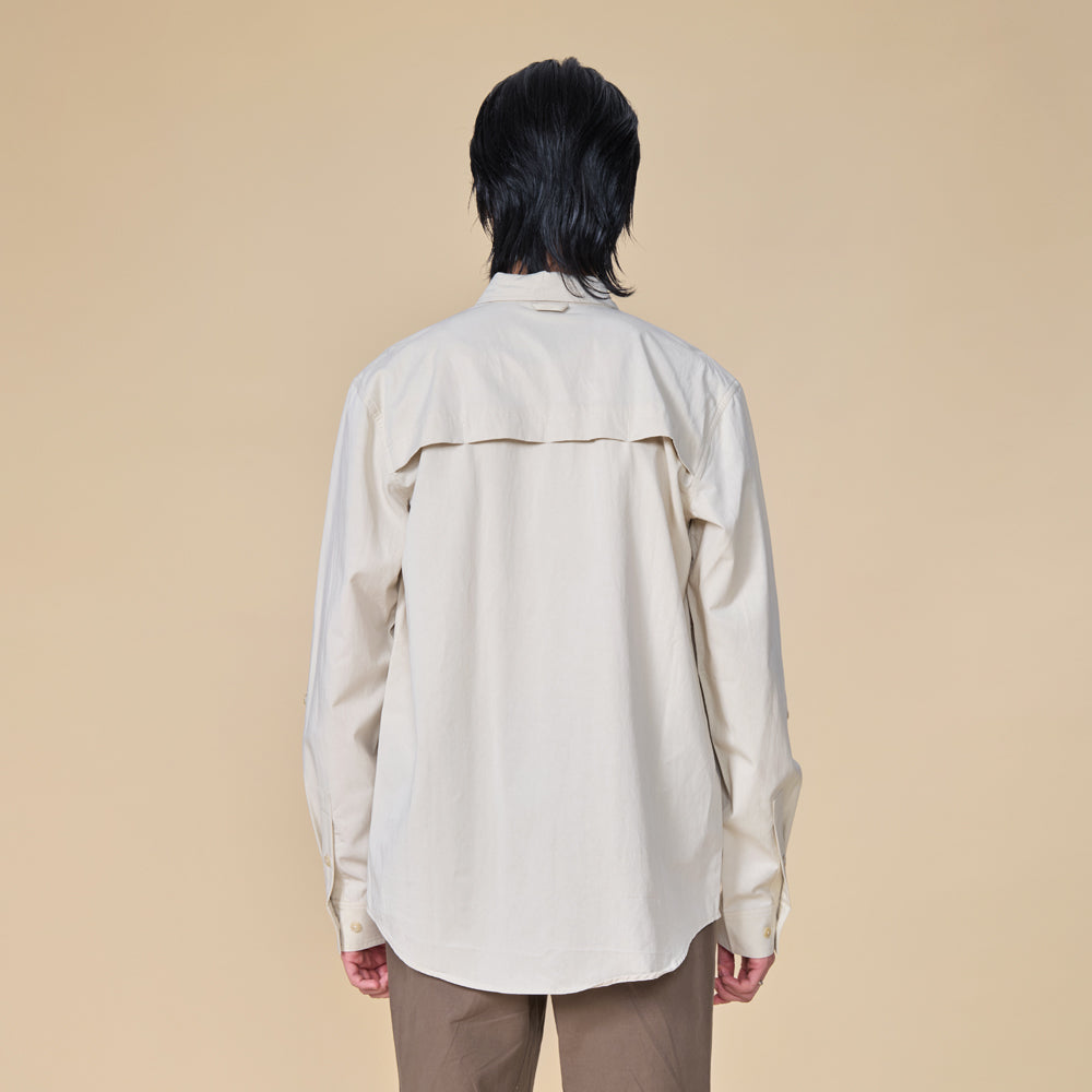 ARVOpm 杏色休閒長袖襯衫｜商品圖 7