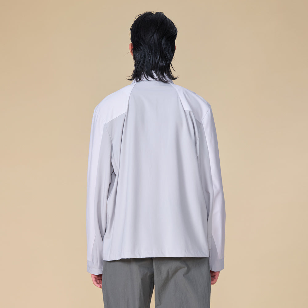 ARVOpm 拉鍊口袋灰拼接襯衫｜商品圖 7