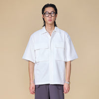 ARVOpm 坑條白色短袖襯衫｜商品圖 3