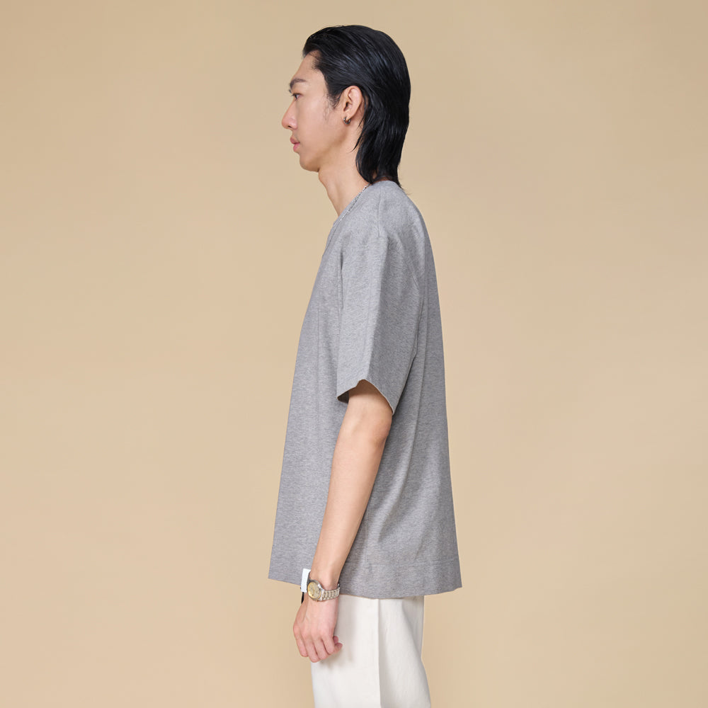 ARVOpm 灰色側開衩拉鍊寬版短袖T｜商品圖 6