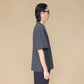 ARVOpm 藏青側開衩拉鍊寬版短袖T｜商品圖 5
