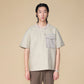 ARVOpm 口袋設計寬版卡其灰T-shirt｜商品圖 3