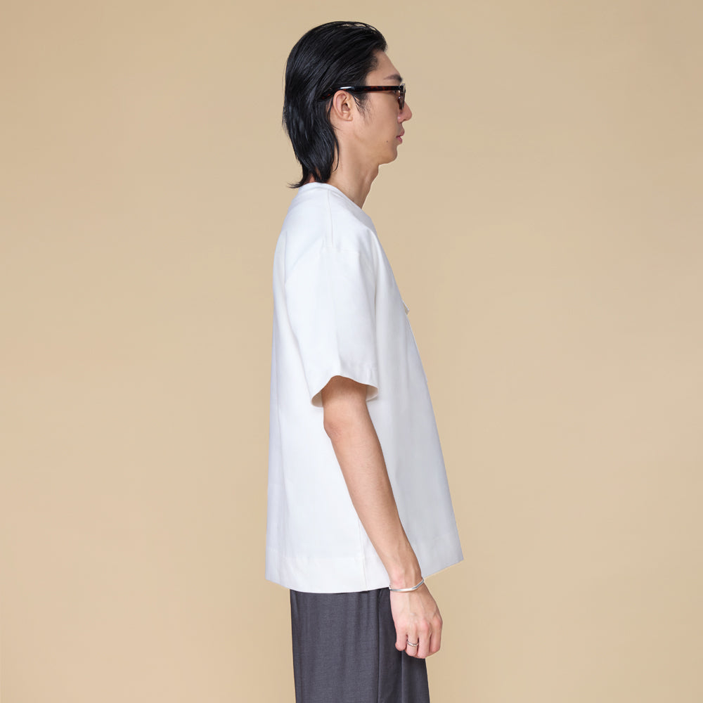 ARVOpm 口袋設計寬版白色T-shirt｜商品圖 5