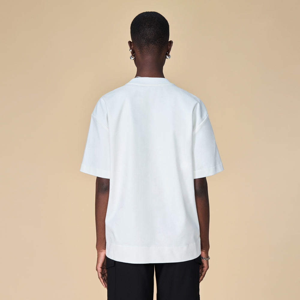 ARVOpm 口袋設計寬版白色T-shirt｜商品圖 7