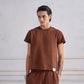 ARVOpm 簡約棕色Baby Tee 商品圖 3