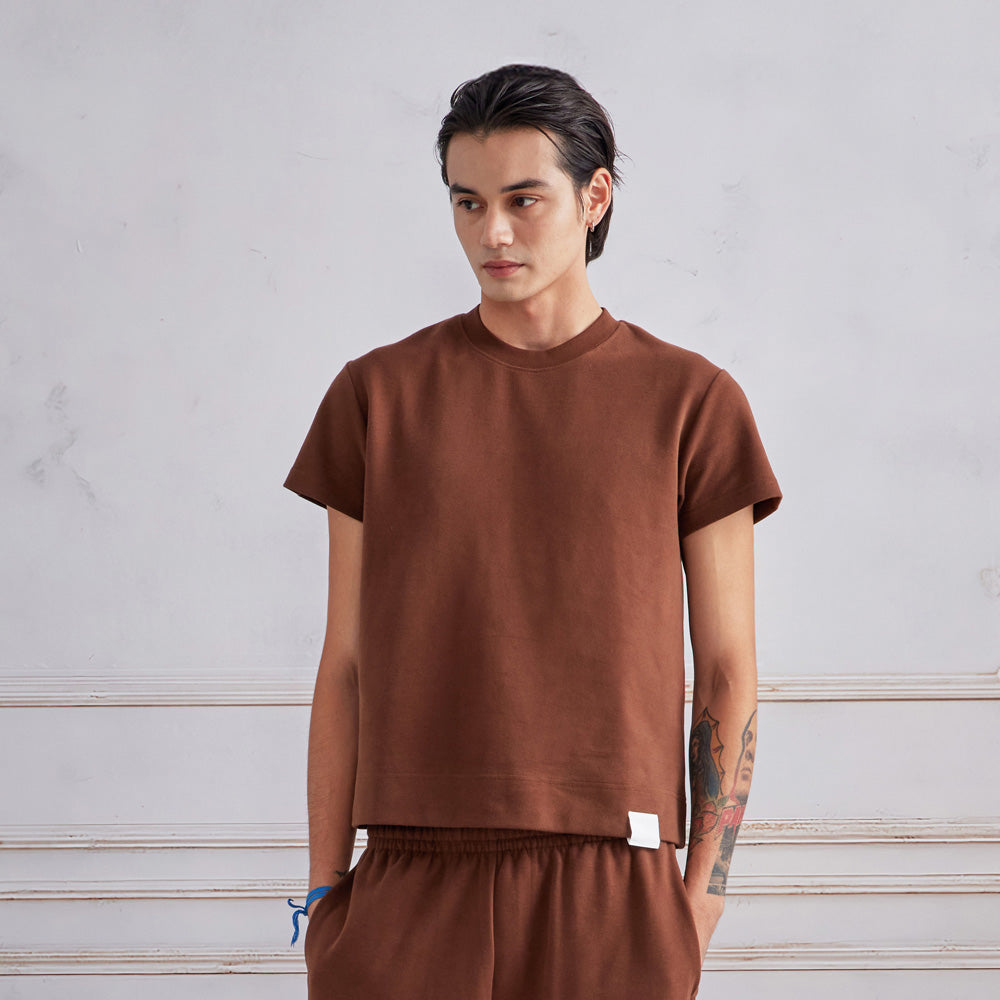ARVOpm 簡約棕色Baby Tee 商品圖 3