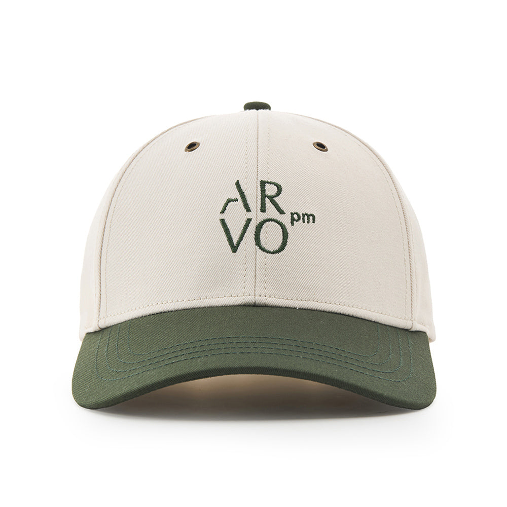 ARVOpm logo綠米撞色棒球帽 正面商品圖