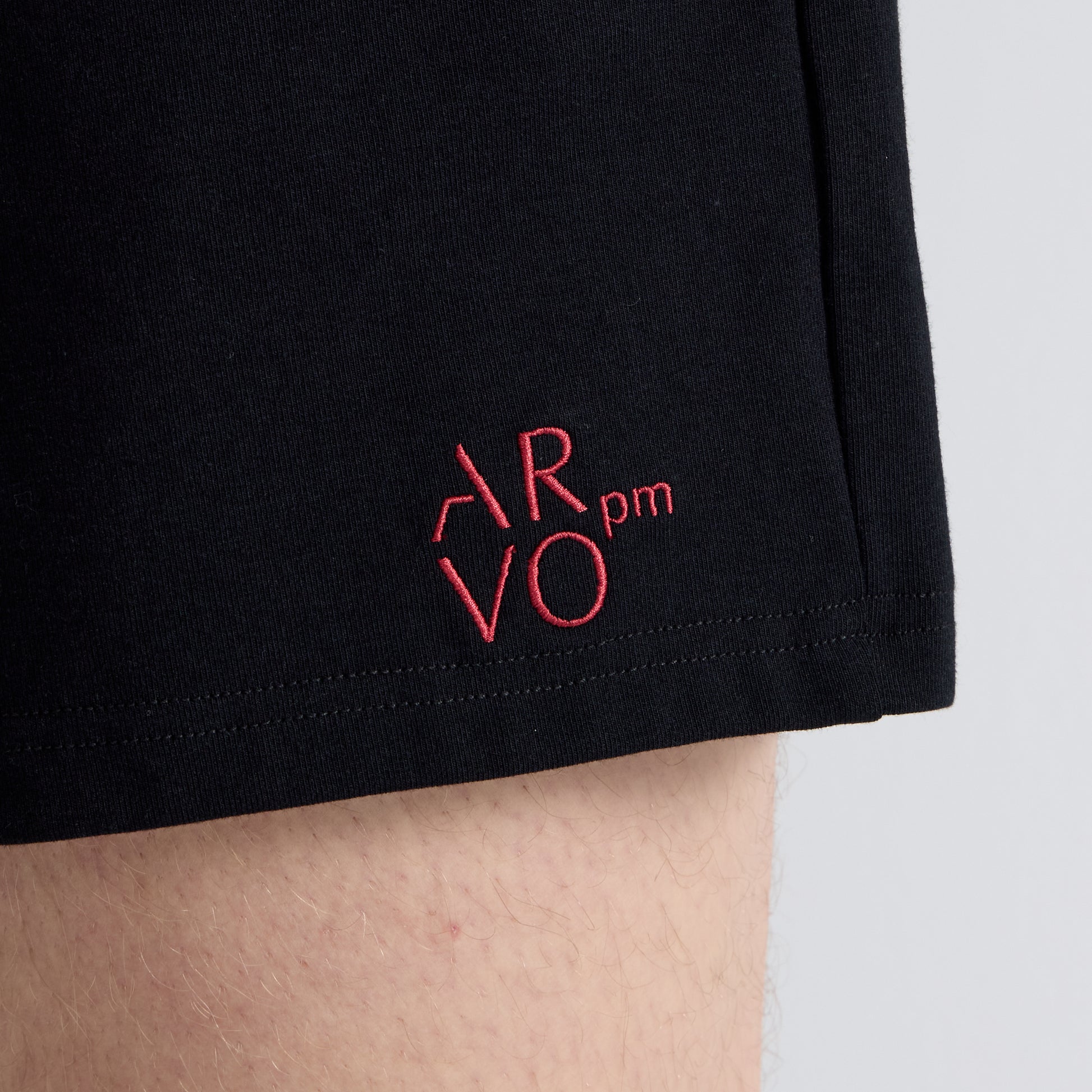 ARVOpm Logo 刺繡黑色寬直筒短褲 商品圖 7