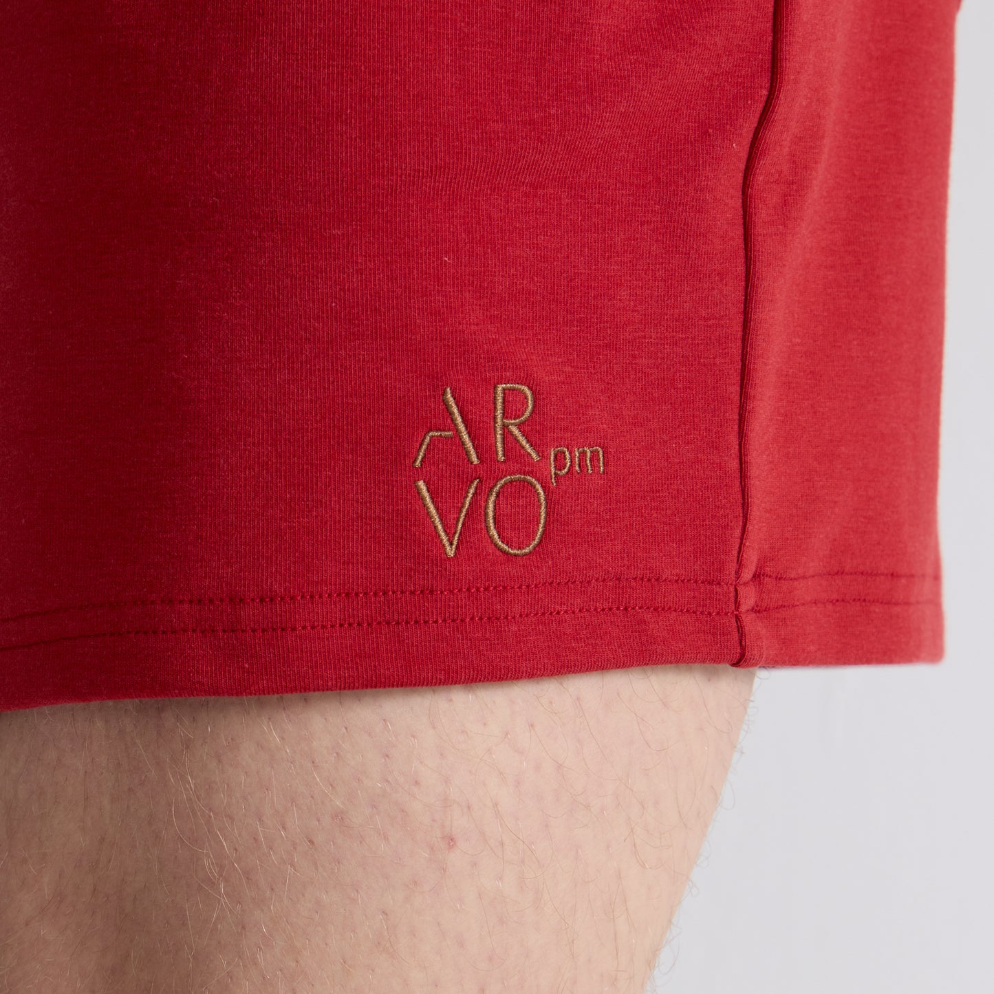 ARVOpm Logo 刺繡紅色寬直筒短褲 商品圖 8